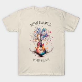 Acoustic Guitar Tree of Life |Gift for Guitar Player | Nature Guitarist | Motivational quotes T-Shirt